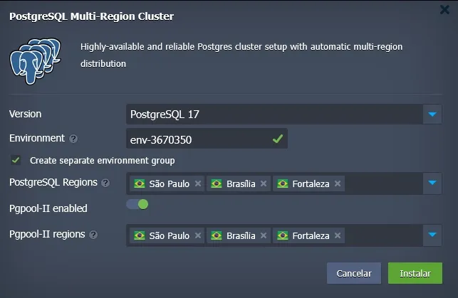 Icon PostgreSQL Multi Region Cluster Installation