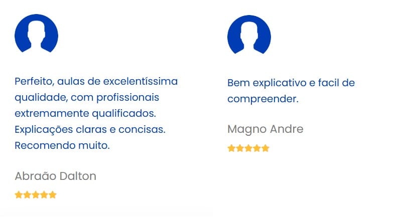 Avaliações 5 estrelas e comentários sobre o curso de cloud da SaveinCloud.