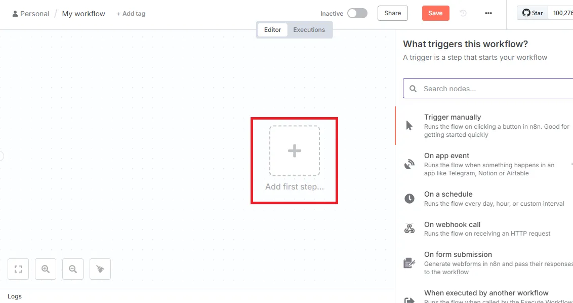 Criando um novo workflow