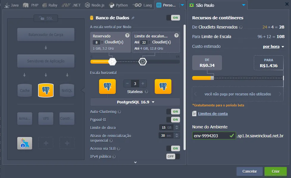 configuração inicial