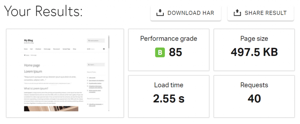 Resultados do Pingdom dos EUA