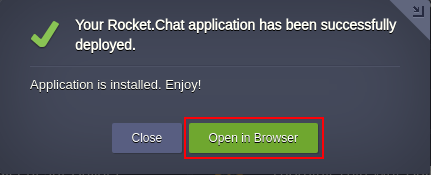 Instalação do RocketChat com sucesso