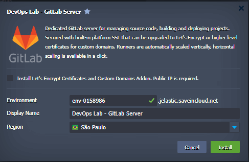 GitLab na SaveinCloud